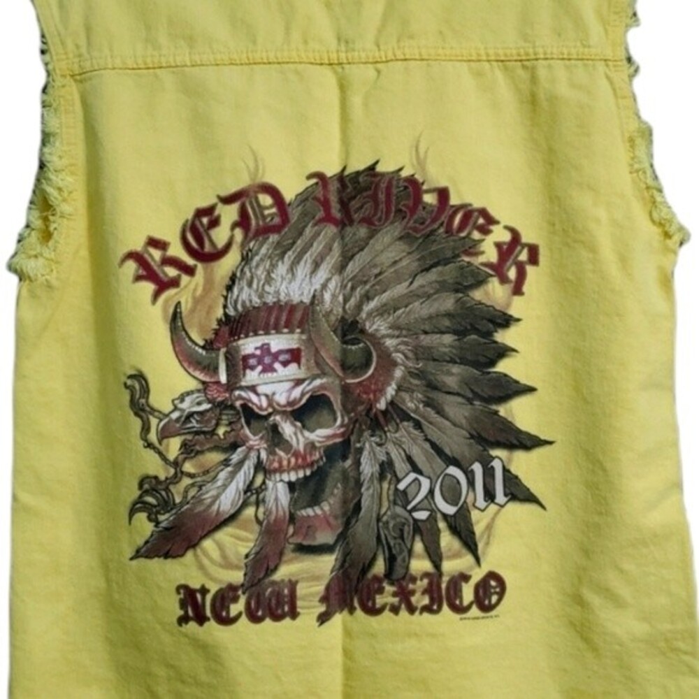 Red River NM 2011 Motorcycle Rally Sleeveless Button Up Shirt Biker